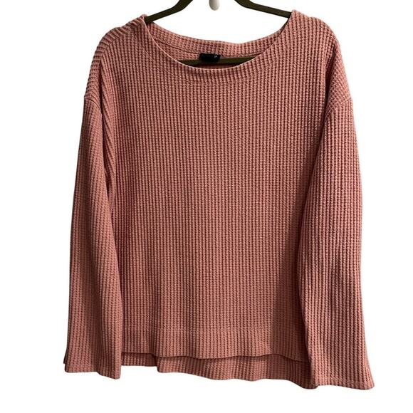 Splendid Size XL Extra Large Pink Waffle Weave Cozy Long Sleeve Top - Picture 1 of 4